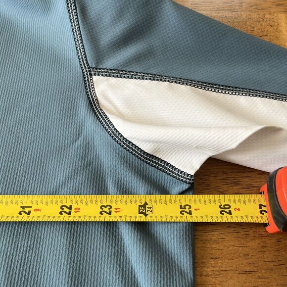 FootJoy WindShirt Jacket Mens Sz Large Blue  White Long Sleeve Half Zip Pullover - Picture 6 of 10